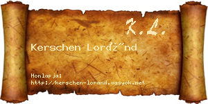 Kerschen Loránd névjegykártya